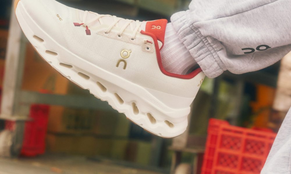 On sneaker in air